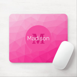 Heißer rosa Farbverlauf Geometrisches Mesh-Muster Mousepad