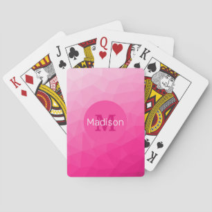 Heißer rosa Farbverlauf Geometrisches Mesh-Muster Spielkarten