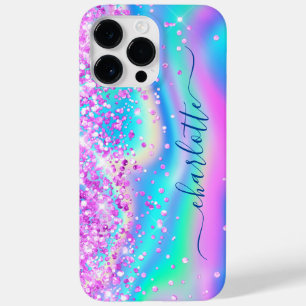 Heißer Rosa Glitter Irideszente Glam Mädchen-Signa Case-Mate iPhone 14 Pro Max Hülle