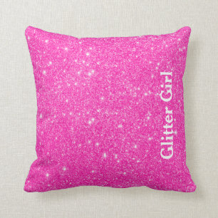 Heißer Rosa Glitter Mädchen Zeigen Sie Ihren Glamo Kissen