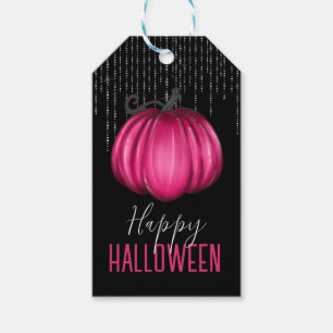 Heißer Rosa Kürbis Frohes Halloween  Geschenkanhänger
