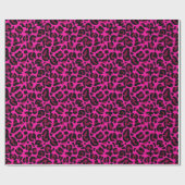 Heißer Rosa Leopardenprint  Geschenkpapier (Flach)