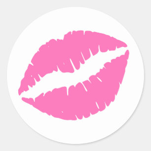 Heißer Rosa Lippenstift Druck Runder Aufkleber
