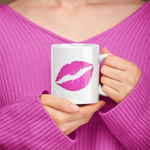 Heißer Rosa Ombre-Lippenstift-Kuss Kaffeetasse
