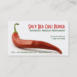 Heißer roter Chili-Pfeffer Visitenkarte