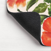 Heißer roter Hibiskus Mousepad (Ecke)