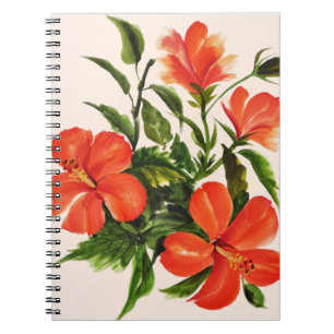 Heißer roter Hibiskus Notizblock