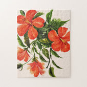 Heißer roter Hibiskus Puzzle (Vertikal)