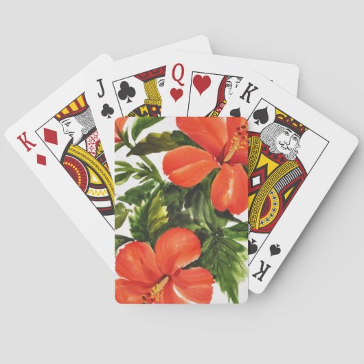 Heißer roter Hibiskus Spielkarten (Rückseite)