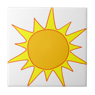 Heißer Sun-Cartoon Fliese