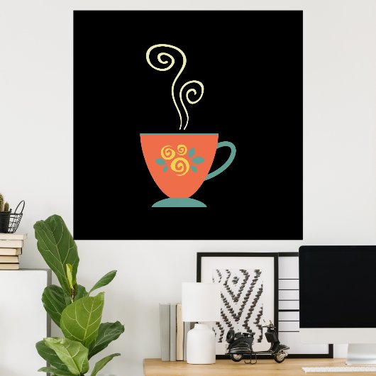 Heißer Tee- oder Kaffeetasse Poster (Heimbüro)