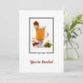 Heißer Toddy-Cocktail-Markierungs-Skizze Einladung (Stehend Vorderseite)