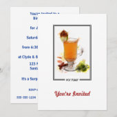 Heißer Toddy-Cocktail-Markierungs-Skizze Einladung (Vorne/Hinten)