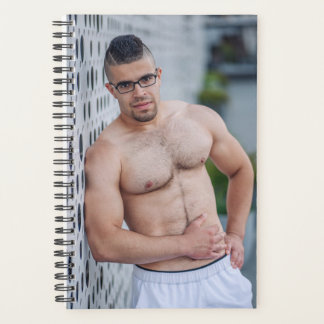Heißer Typ Sexy Mann Muskel Oberkörper Brille  Planer