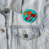 Heißer u. Zesty Gemüse-Gekritzel-Kunst-Knopf Button (Beispiel)