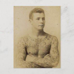 Heißer Vintage-Tätowierer Postkarte