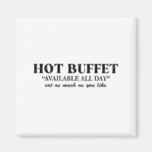 Heißes Buffet den ganzen Tag verfügbar. Essen Sie Magnet