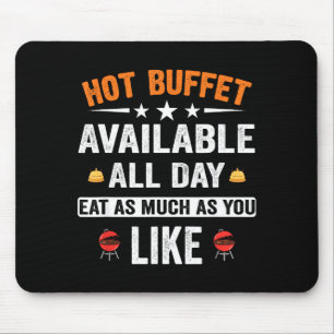 Heißes Buffet den ganzen Tag verfügbar. Essen Sie Mousepad