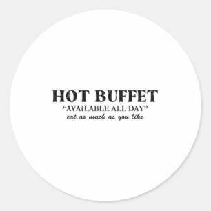 Heißes Buffet den ganzen Tag verfügbar. Essen Sie Runder Aufkleber