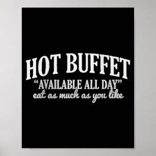 Heißes Buffet den ganzen Tag verfügbar Lustiges Ko Poster