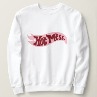 Heißes Chaos Sweatshirt | Retro-Flammengrafik-Crew