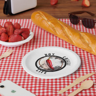 Heißes Chilli-Leben  Pappteller