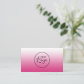 Heißes Fuchsia-Pink-Gradient-Logo Visitenkarte (Stehend Vorderseite)