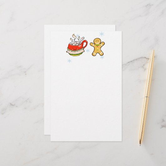 heißes Kakao + Lebkuchen Briefpapier (Vorderseite/Rückseite Beispiel)