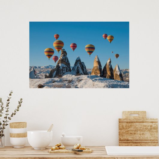Heißes Luftballooning in Kappadokien Poster (Küche)