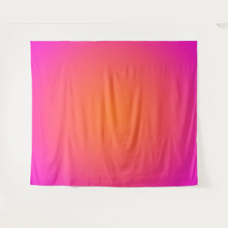 Heißes Magenta-Pink und Helles Orange Aura Ombre Wandteppich