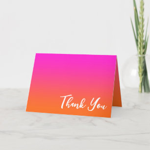 Heißes Magenta-Pink und helles Orange Ombre Dankeskarte