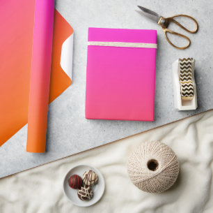 Heißes Magenta-Pink und helles Orange Ombre Geschenkpapier