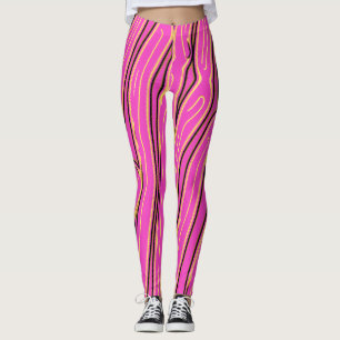 Heißes rosa abstraktes Muster "Ratti_Creative_Arts Leggings