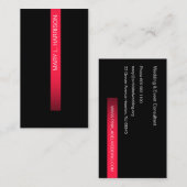 Heißes Rosa-Aufkleber auf schwarzem Visitenkarte (Vorne/Hinten)