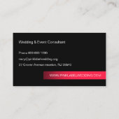 Heißes Rosa-Aufkleber auf schwarzem Visitenkarte (Rückseite)