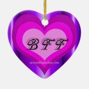 heißes Rosa BESTE FREUNDIN Keramikornament