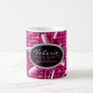 Heißes Rosa-bezauberndes kundenspezifisches Haar Kaffeetasse