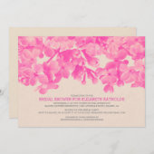 Heißes Rosa-BlumenBrautparty-Einladungen Einladung (Vorne/Hinten)