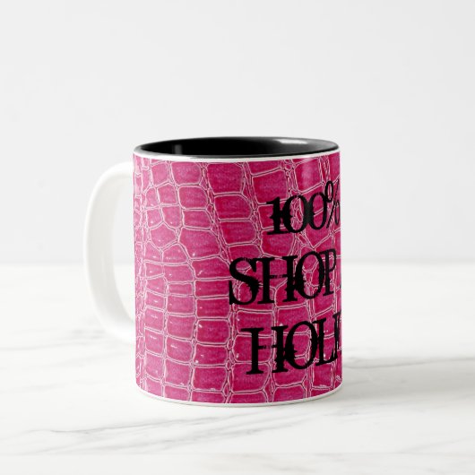 Heißes Rosa Croc Zweifarbige Tasse (Vorderseite Links)