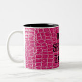 Heißes Rosa Croc Zweifarbige Tasse (Links)