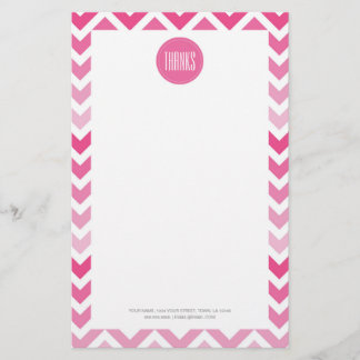 Heißes Rosa danken Zickzack Ombre Zickzack Ihnen Briefpapier