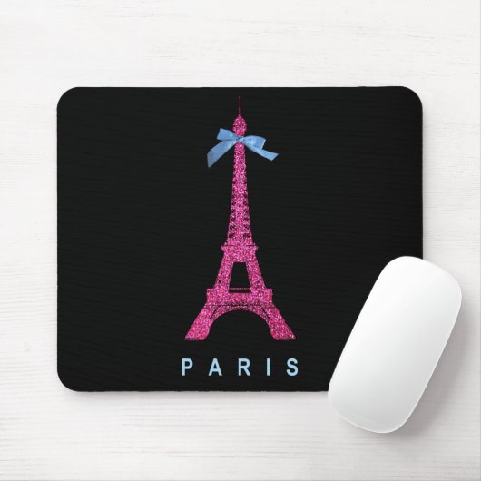 Heißes Rosa-Eiffel-Turm im Imitat-Glitter auf Mousepad (Mit Mouse)