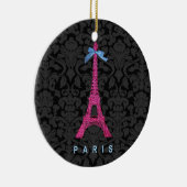 Heißes Rosa-Eiffel-Turm im Imitat-Glitter Keramik Ornament (Rechts)