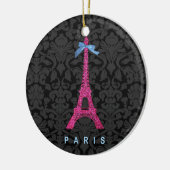 Heißes Rosa-Eiffel-Turm im Imitat-Glitter Keramik Ornament (Links)