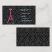 Heißes Rosa-Eiffel-Turm im Imitat-Glitter Visitenkarte (Vorne/Hinten)