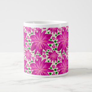 Heißes Rosa Florales Nahtloses Muster Jumbo-Tasse