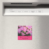 Heißes Rosa Florales Save-the-Date Magnet (In Situ (Geschirrspüler))