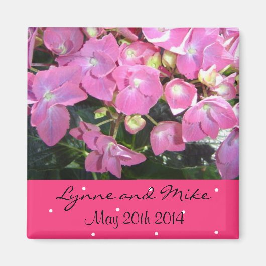 Heißes Rosa Florales Save-the-Date Magnet (Vorne)