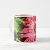 Heißes Rosa-Gänseblümchen-Kaffee-Tasse Zweifarbige Tasse (Vorderseite Links)