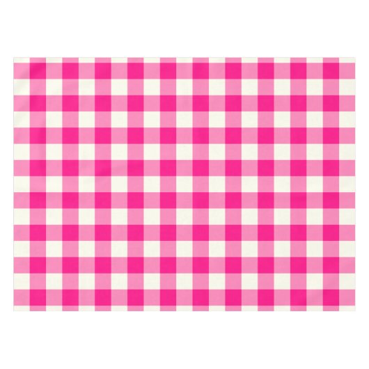 Heißes Rosa-Gingham-/Büffel-Karo-Tischdecke Tischdecke (Vorderseite (Horizontal))